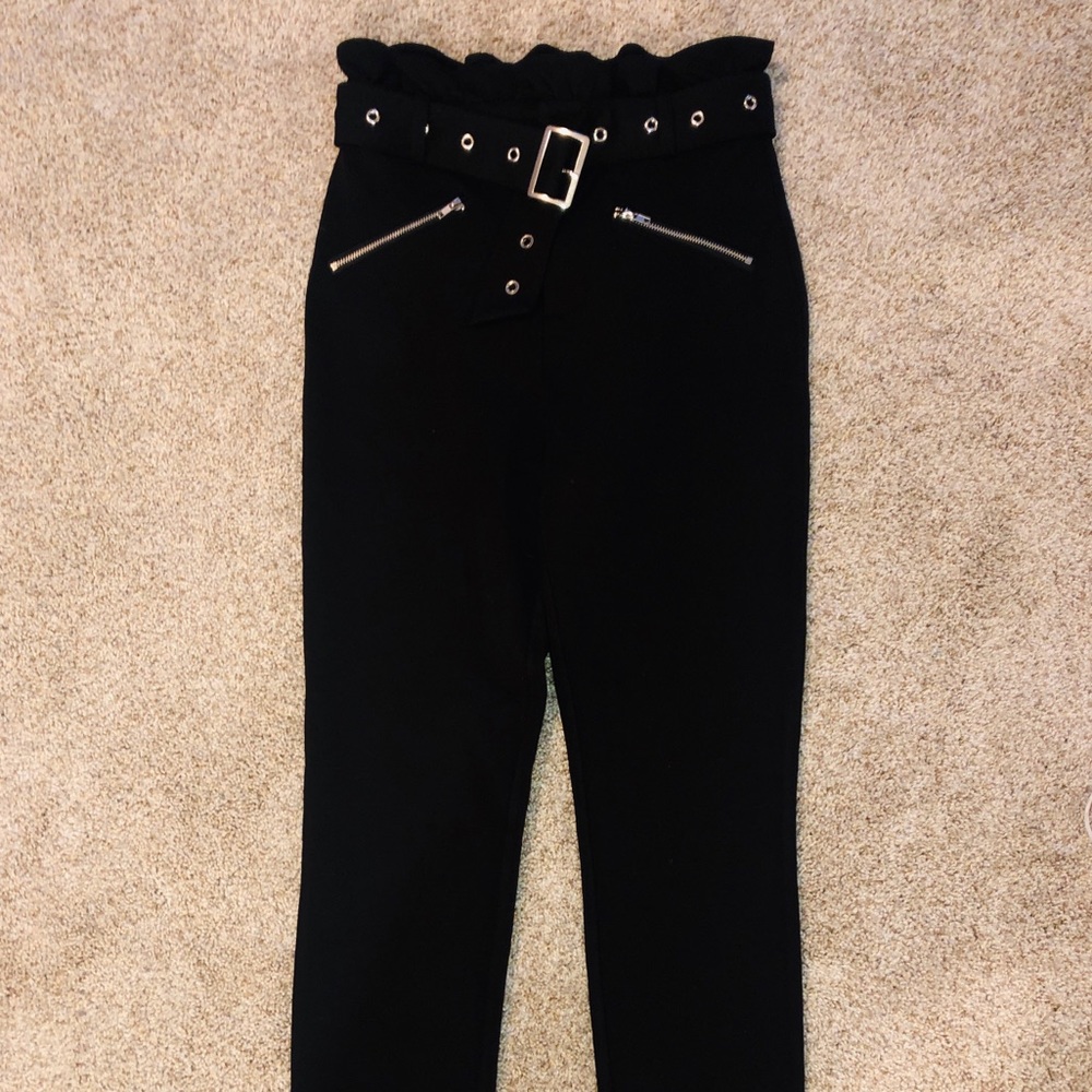 Black Paperbag Pants